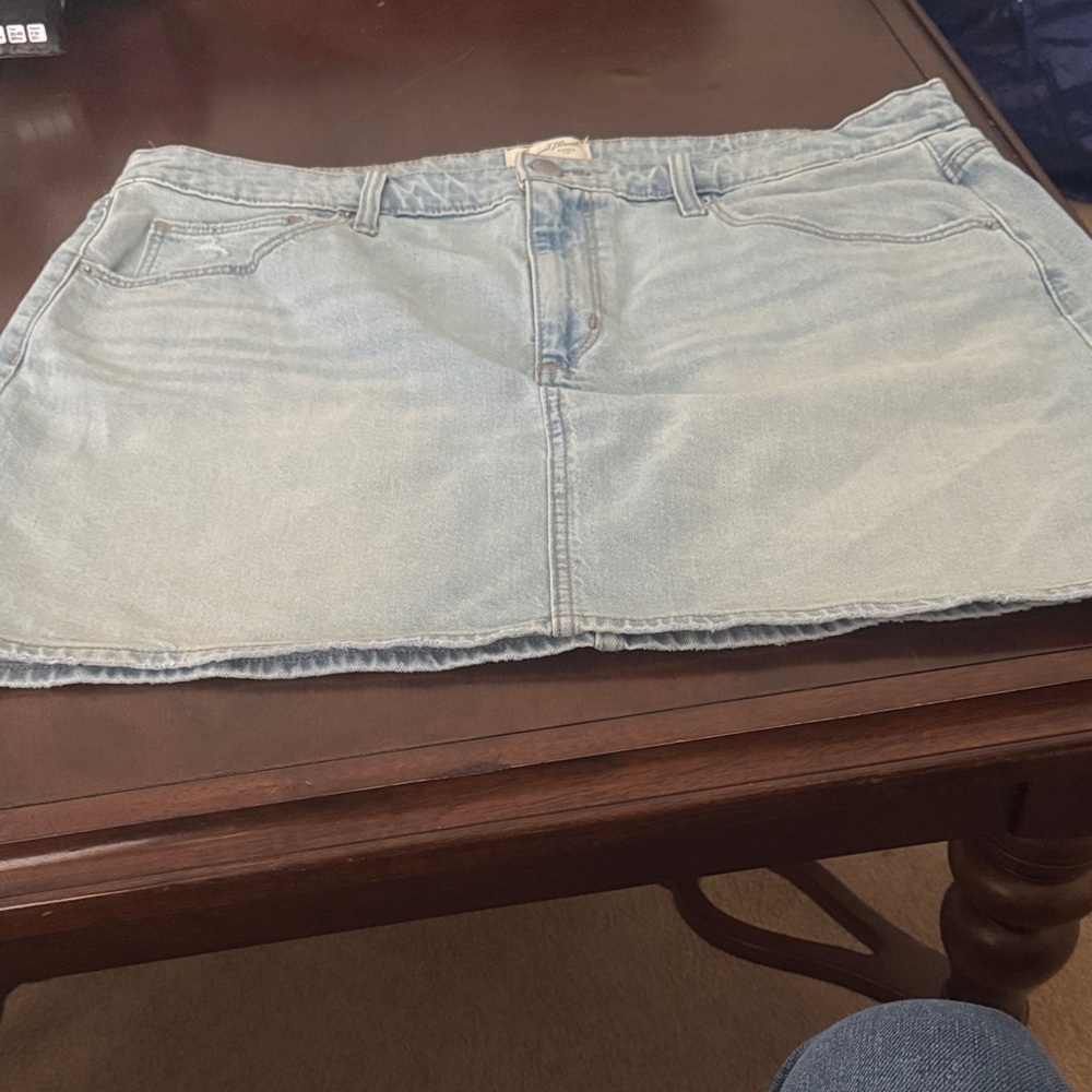 Light Wash Denim Mini Skirt - Women-
